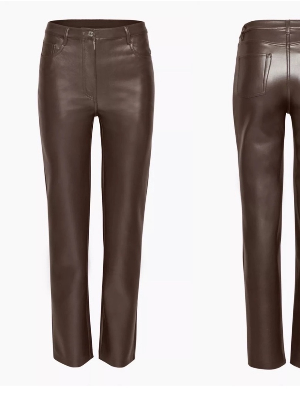 NWT ARITZIA WILFRED MELINA FAUX LEATHER PANT - RICH MOCHA - SIZE 4 - never worn!